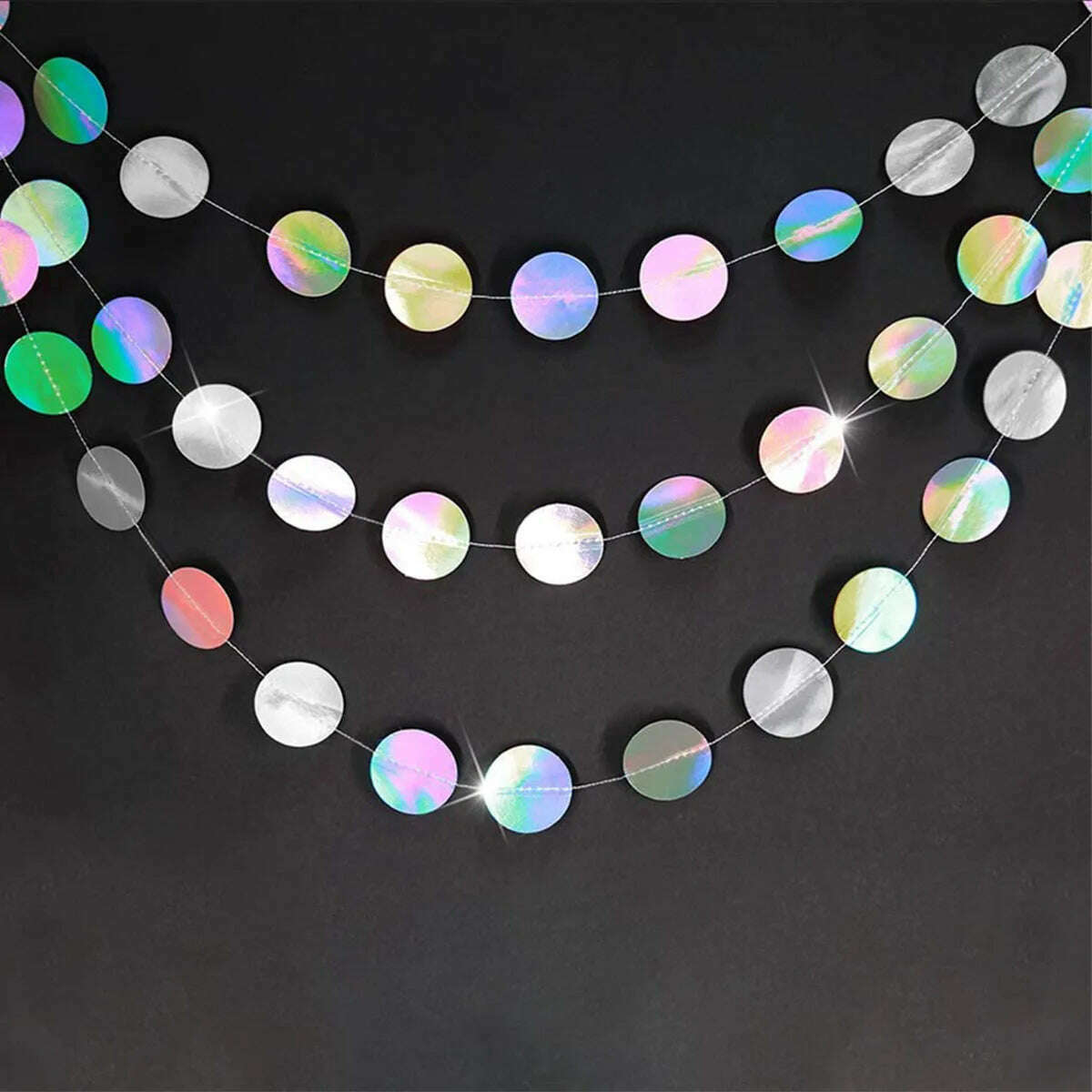 3.75M 12.3ft Paper Banner Birthday Party Decoration First 1st Kids Boy Girl Adult Laser Silver Garland Wedding Baby Shower - KIMLUD
