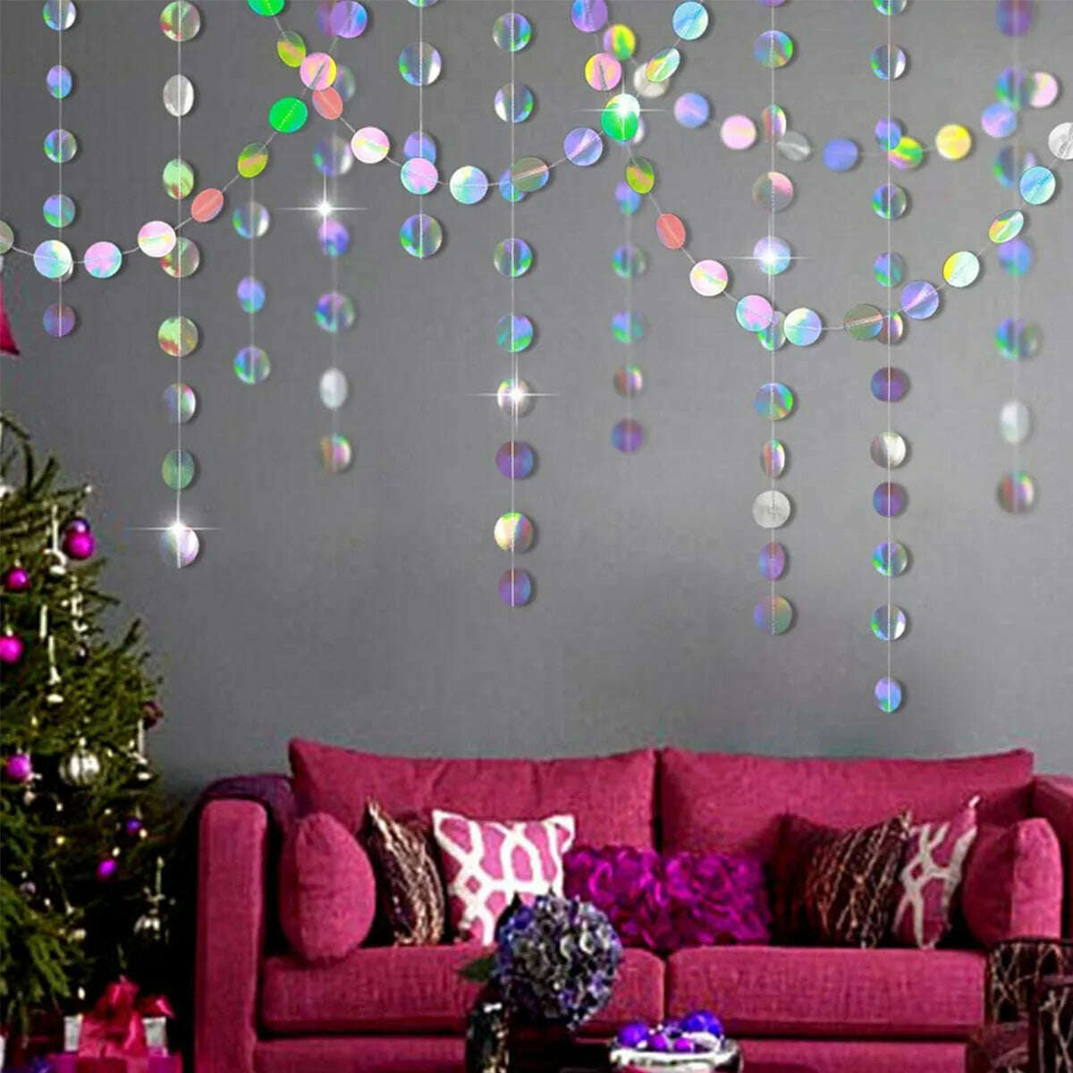 3.75M 12.3ft Paper Banner Birthday Party Decoration First 1st Kids Boy Girl Adult Laser Silver Garland Wedding Baby Shower - KIMLUD