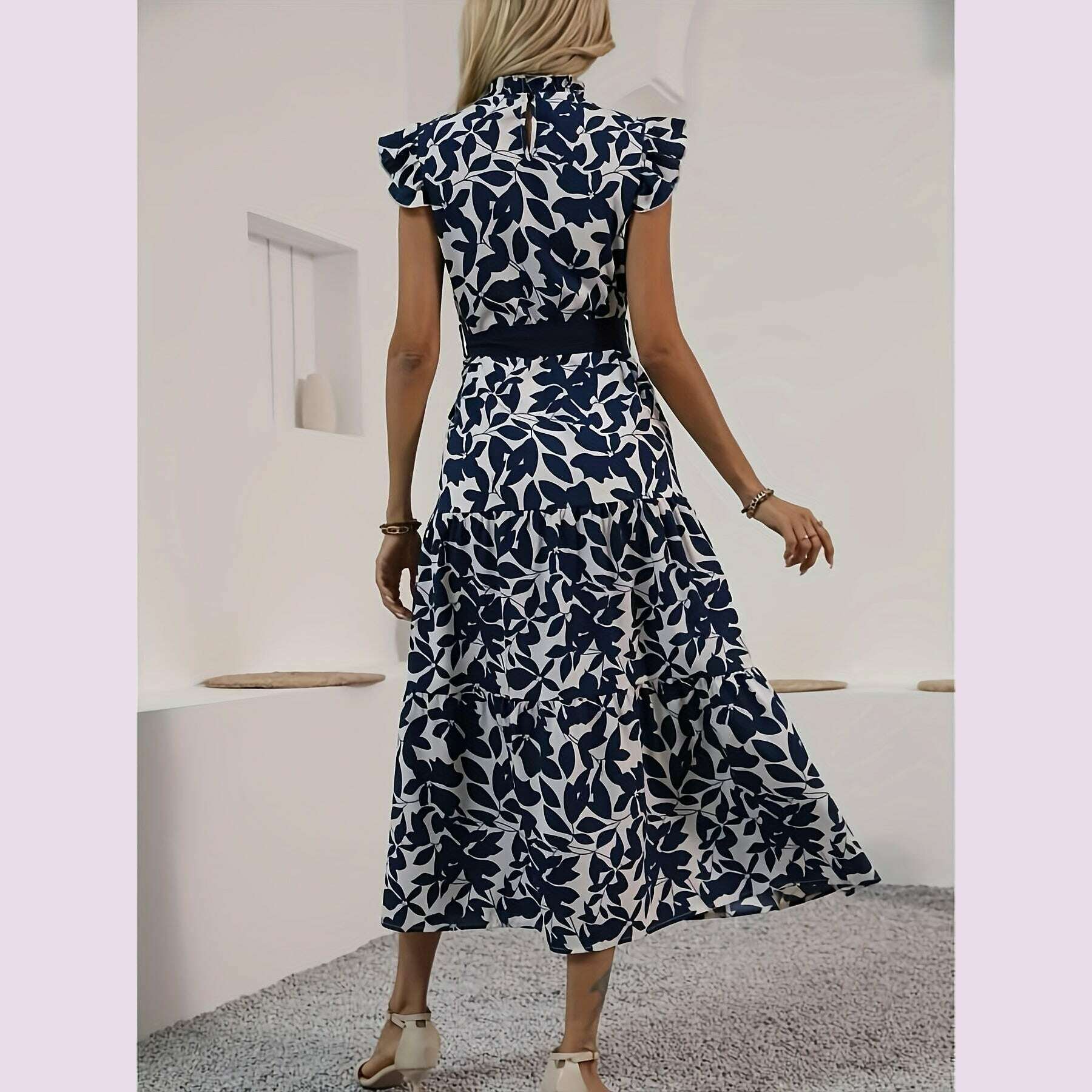 stunning-floral-print-fit-and-flare-dress---elegant-contrast-collar-belted-waist-polyester-material-random-printing-middle-east-style-perfect-for-summer---womens-clothing-for-adultkimlud-womens-fashion-34625610