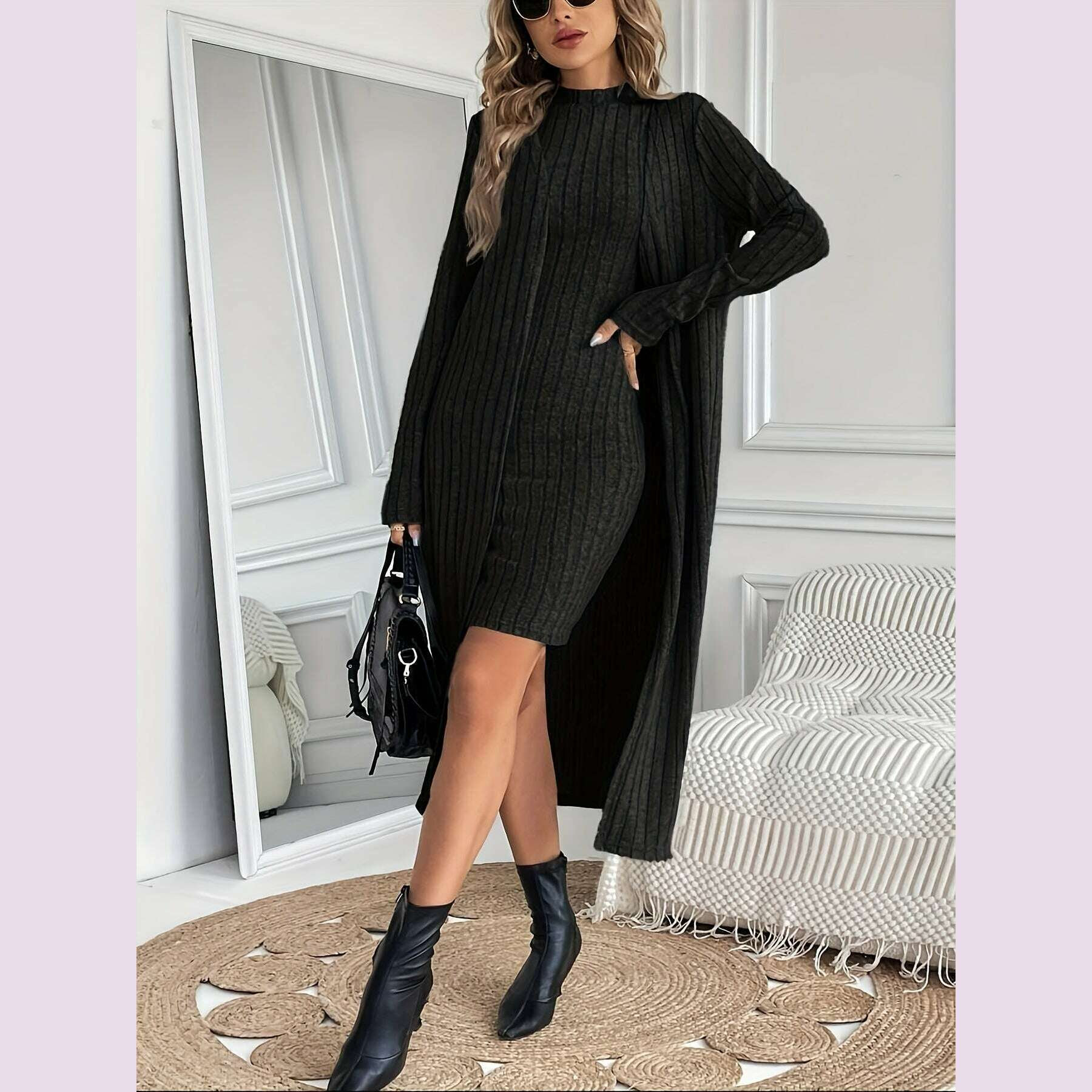 casual-matching-two-piece-set-long-sleeve-cardigan-bodycon-dress-outfits-womens-clothingkimlud-womens-fashion-34625899