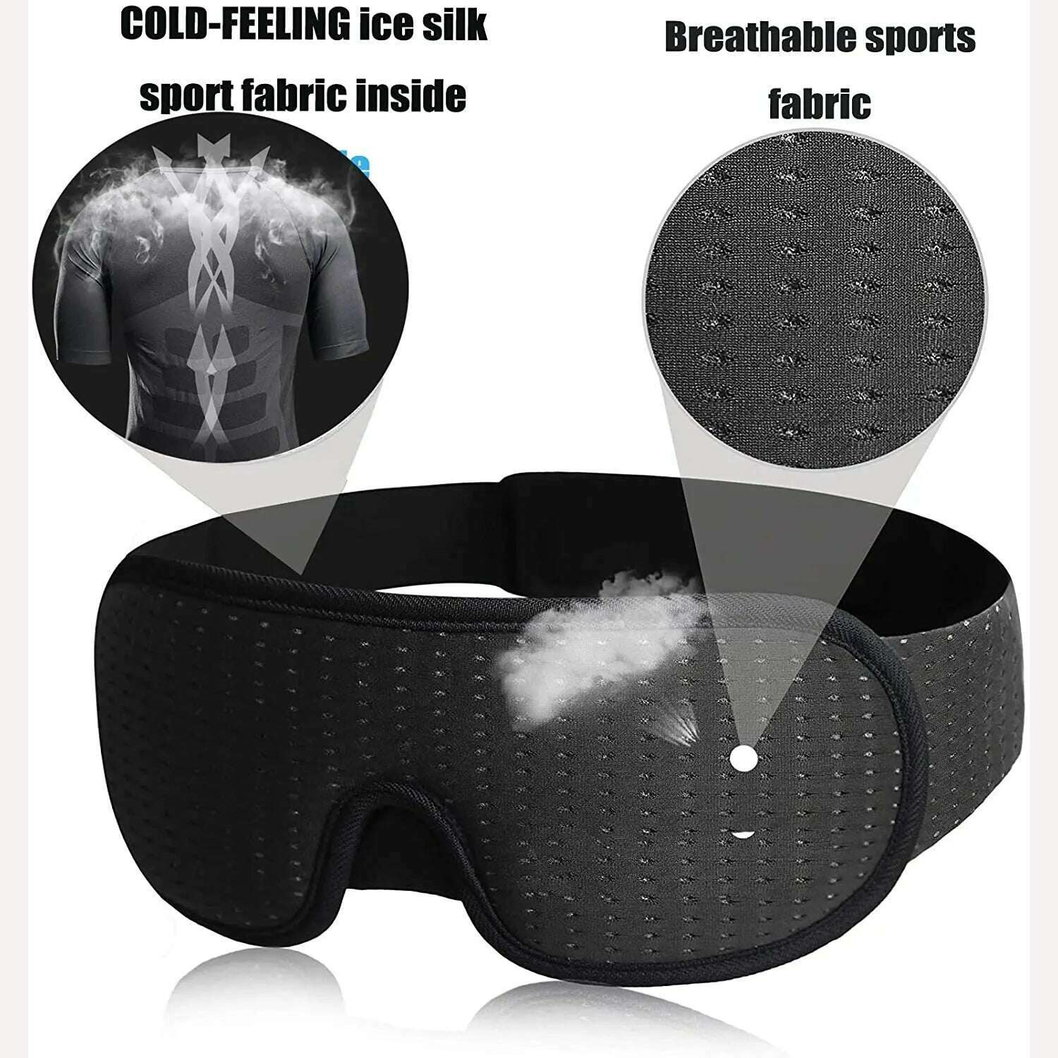 3D Mask for Sleep Eye Mask Lights Blockout Soft Padded Sleeping Masked Fabric Cover Shade Blindfold Eyepatch - KIMLUD