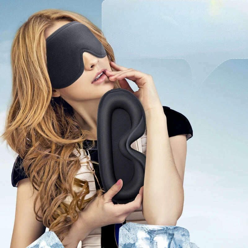 KIMLUD, 3D Memory Foam Silk Sleep Mask Soft Eye Patches Comfort Three Dimensiona Design Face Sleeping Mask Eyeshade Breathable Women Men, KIMLUD Women's Clothes