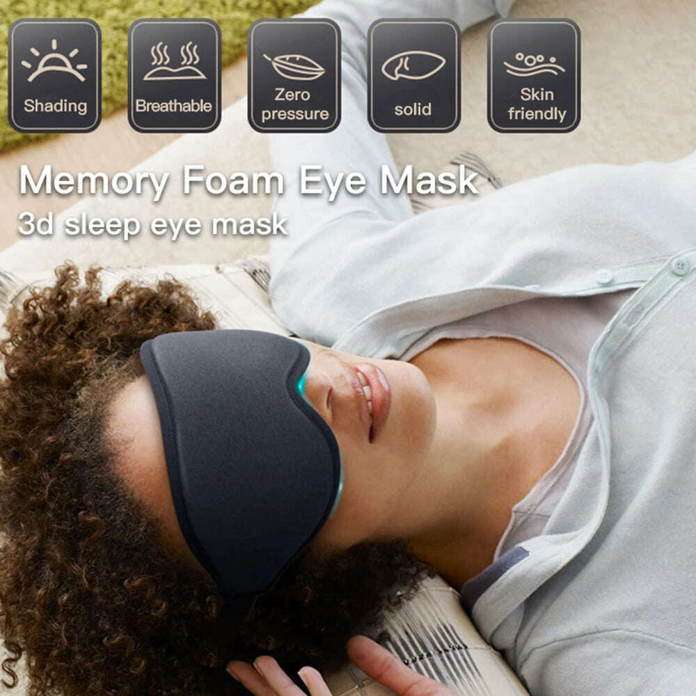 3d Sleep Eye Mask Nose Light Proof Eye Protection Skin-friendly Material Cool Comfortable Mask with Adjustable Strap - KIMLUD