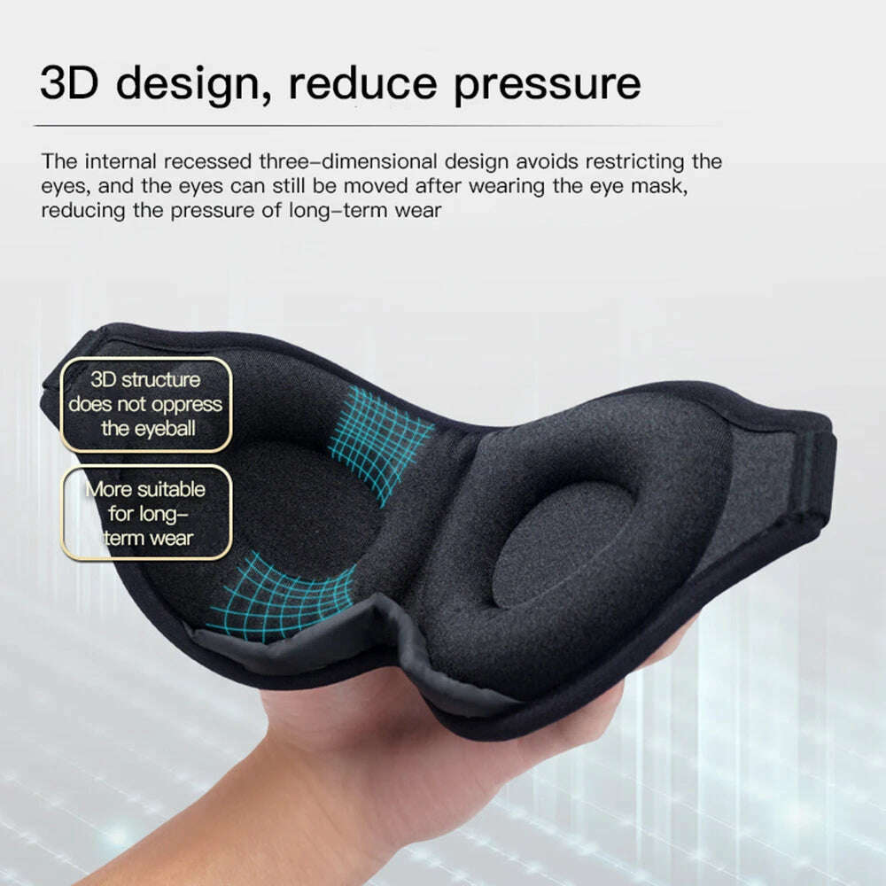 3d Sleep Eye Mask Nose Light Proof Eye Protection Skin-friendly Material Cool Comfortable Mask with Adjustable Strap - KIMLUD