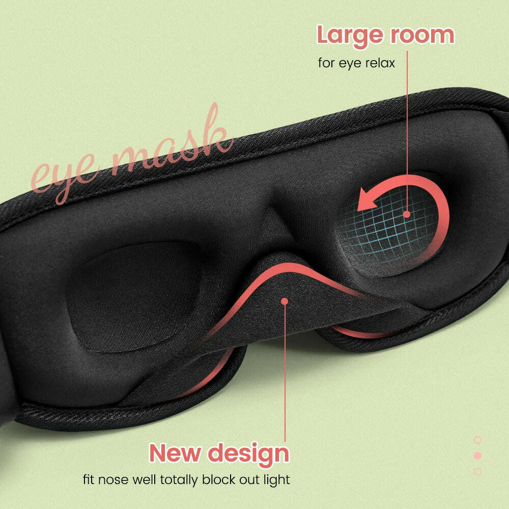 3D Sleep Mask Blindfold Sleeping Aid Eyepatch Eye Cover Sleep Patches Eyeshade Breathable Face Mask Eyemask Health Care for Rest - KIMLUD