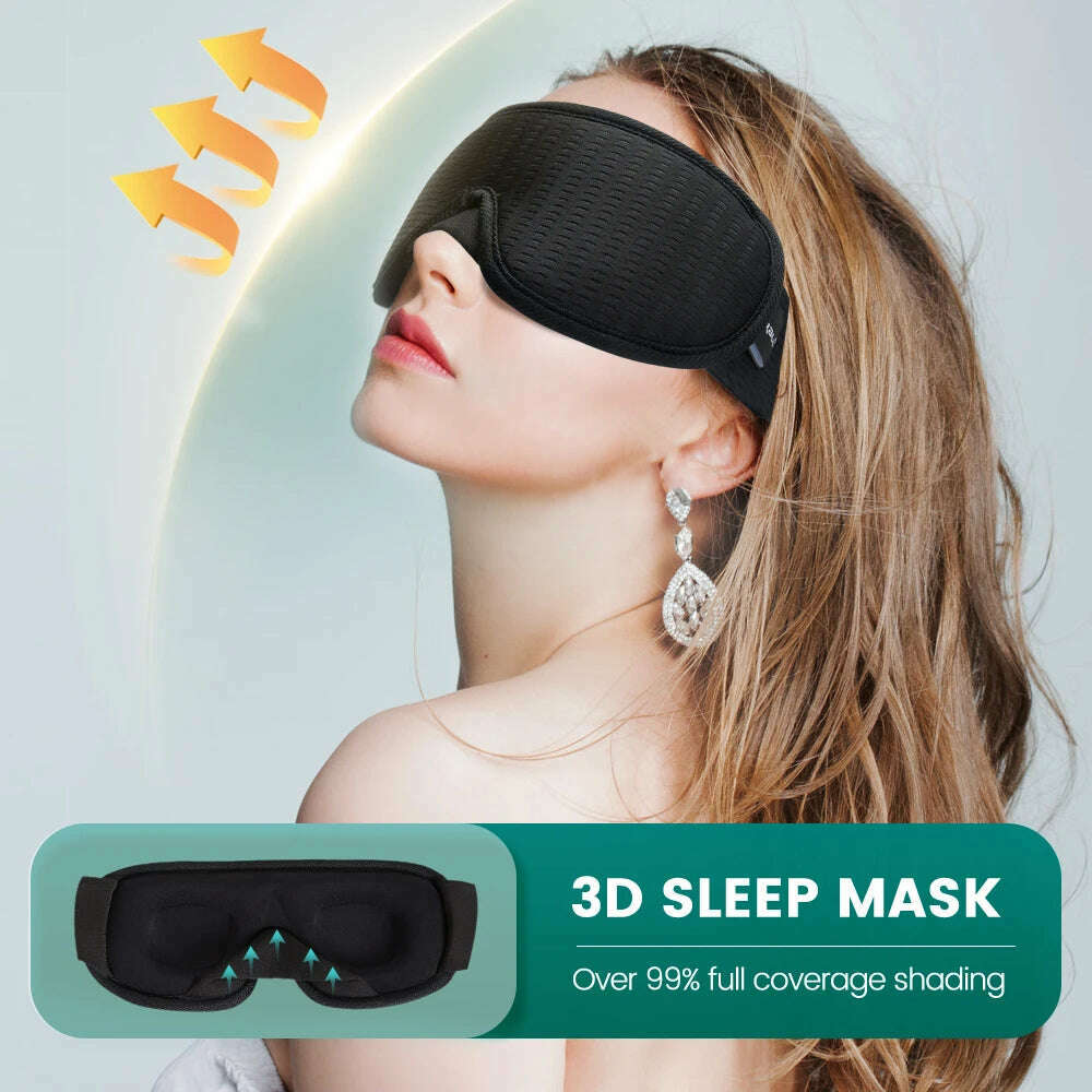 3D Sleep Mask Blindfold Sleeping Aid Eyepatch Eye Cover Sleep Patches Eyeshade Breathable Face Mask Eyemask Health Care for Rest - KIMLUD
