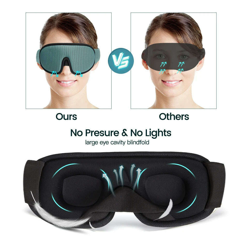 3D Sleep Mask Blindfold Sleeping Aid Eyepatch Eye Cover Sleep Patches Eyeshade Breathable Face Mask Eyemask Health Care for Rest - KIMLUD