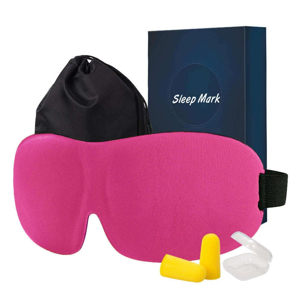 3D Sleep Mask Blindfold Sleeping Aid Eyepatch Eye Cover Sleep Patches Eyeshade Breathable Face Mask Eyemask Health Care for Rest - KIMLUD