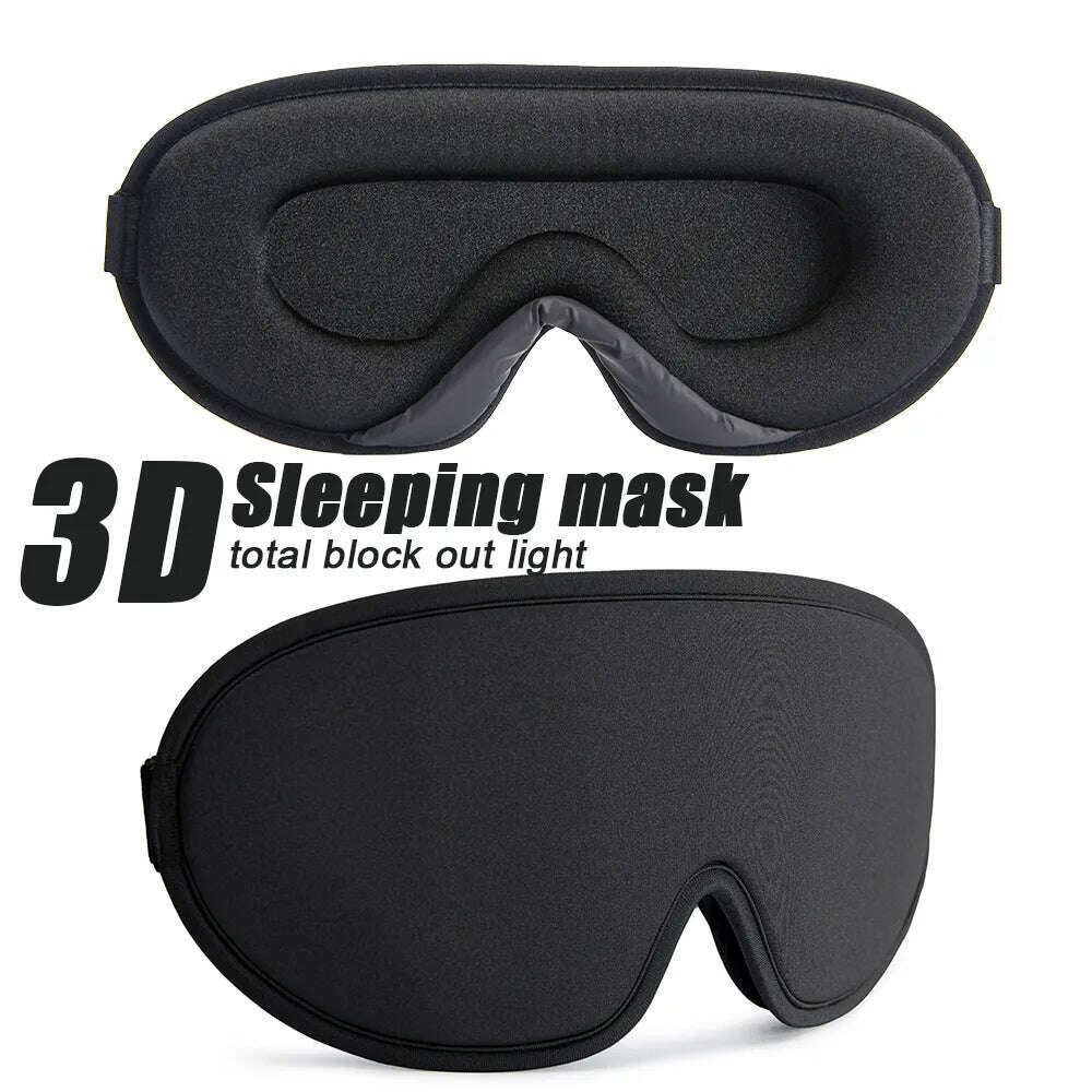 KIMLUD, 3D Sleep Mask Large Room for Eyeslash Blindfold Eyeshade Sleeping Mask Eye Patche Mask Sleeping Aid Block Out Ligh Slaapmasker, KIMLUD Women's Clothes