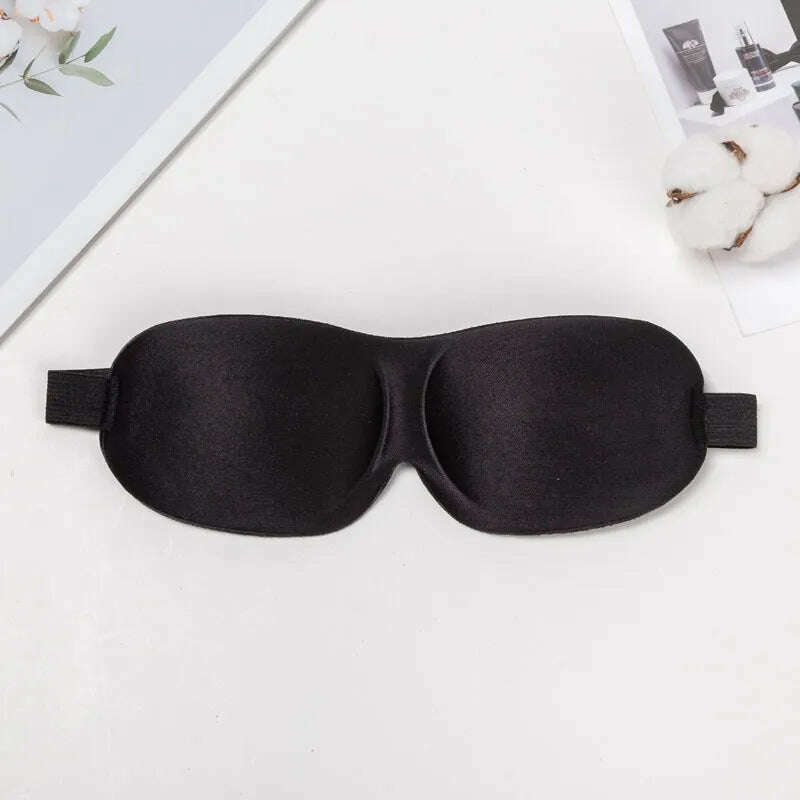 KIMLUD, 3D Sleep Mask Sleeping Stereo Cotton Blindfold Men And Women Air Travel Sleep Eye Cover Eyes Patches For Eyes Rest Health Care, Black, KIMLUD Women's Clothes