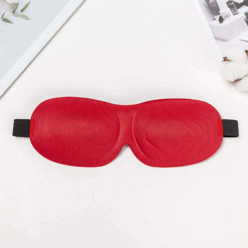 KIMLUD, 3D Sleep Mask Sleeping Stereo Cotton Blindfold Men And Women Air Travel Sleep Eye Cover Eyes Patches For Eyes Rest Health Care, Red, KIMLUD Women's Clothes