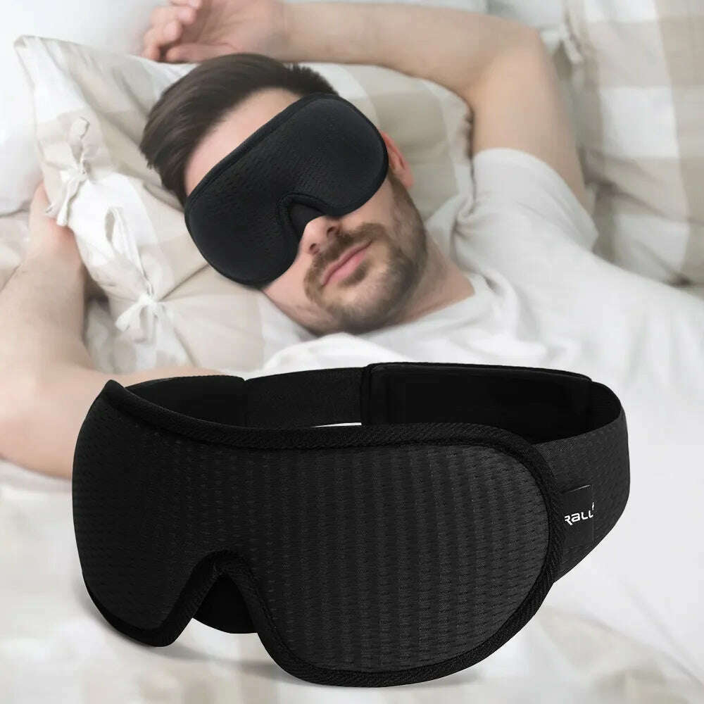 3D Sleeping Mask Block Out Light Sleep Mask For Eyes Soft Sleeping Aid Eye Mask for Travel Eyeshade Night Breathable Slaapmasker - KIMLUD