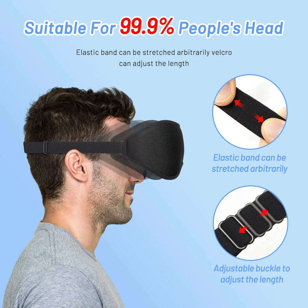 3D Sleeping Mask Eye Mask for Sleep Memory Foam Eye Shade Washable Breathable Eye Patch Portable Blindfold Travel Slaapmasker - KIMLUD