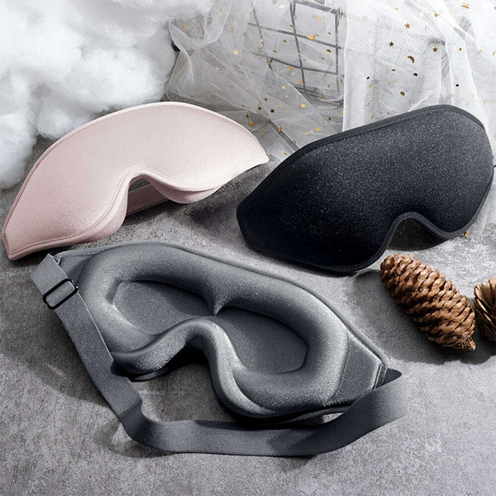 3D Sleeping Mask Eye Mask for Sleep Memory Foam Eye Shade Washable Breathable Eye Patch Portable Blindfold Travel Slaapmasker - KIMLUD