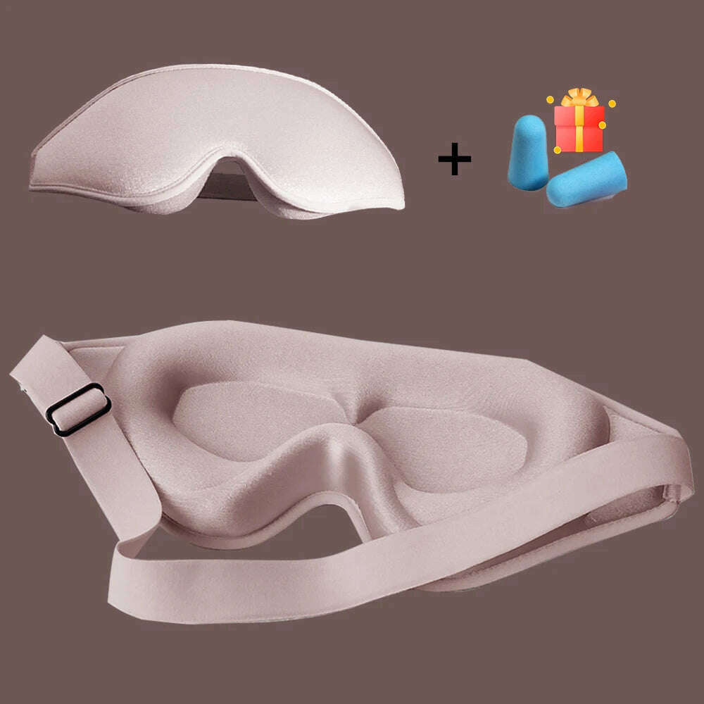 3D Sleeping Mask Eye Mask for Sleep Memory Foam Eye Shade Washable Breathable Eye Patch Portable Blindfold Travel Slaapmasker - KIMLUD