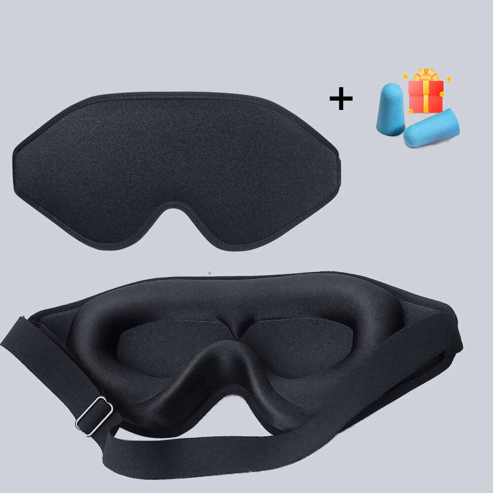 3D Sleeping Mask Eye Mask for Sleep Memory Foam Eye Shade Washable Breathable Eye Patch Portable Blindfold Travel Slaapmasker - KIMLUD