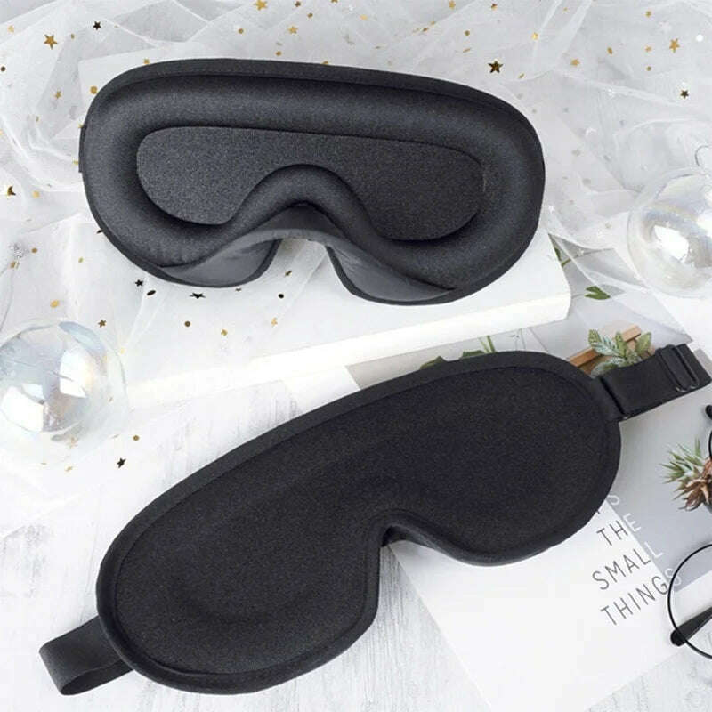 KIMLUD, 3D Sleeping Mask Memory Foam Block Out Light Sleep Mask Eye Shade Blindfold for Eye Sleep Masker Sleeping Aid Face Mask Eyepatch, Type B-Black, KIMLUD Womens Clothes