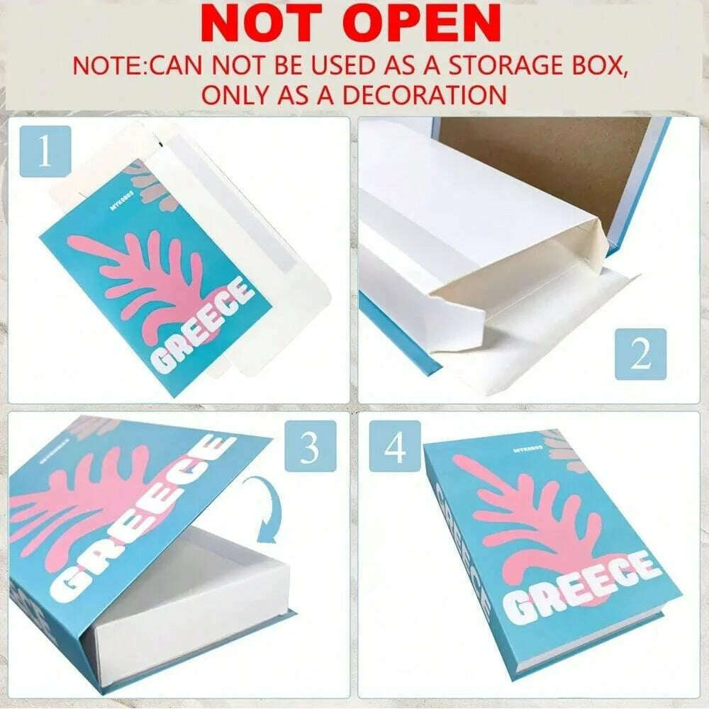 3Pcs Fake Books Ornament Decorative Fake Book For Home Bookshelf Decor Living Room Coffee Table Books Multiple Size - KIMLUD