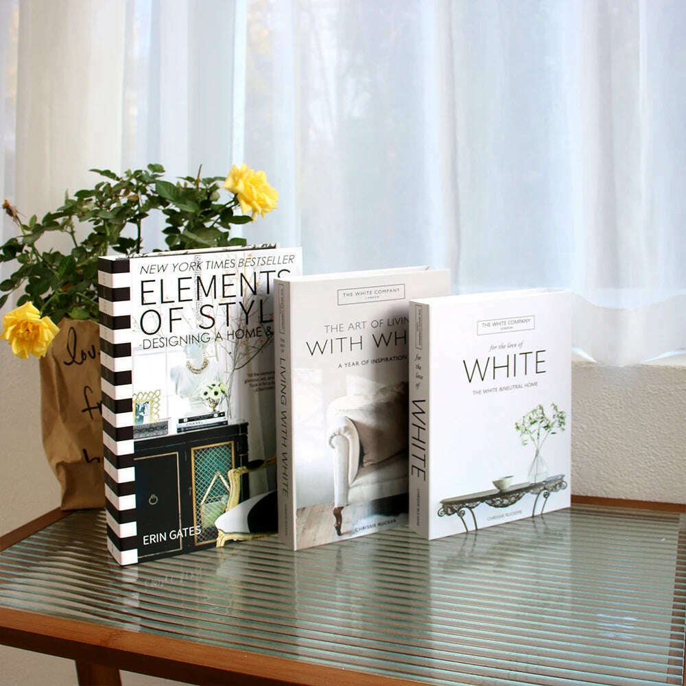 3Pcs Fake Books Ornament Decorative Fake Book For Home Bookshelf Decor Living Room Coffee Table Books Multiple Size - KIMLUD