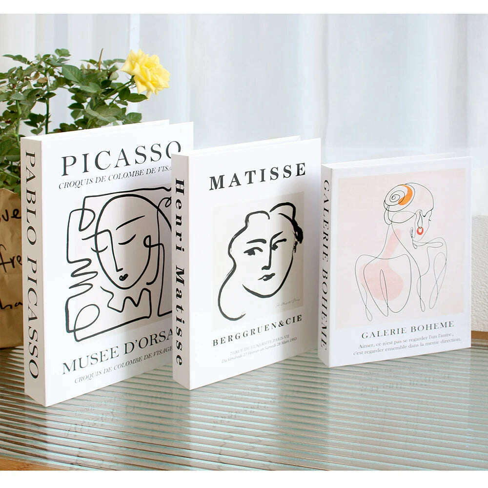 3Pcs Fake Books Ornament Decorative Fake Book For Home Bookshelf Decor Living Room Coffee Table Books Multiple Size - KIMLUD