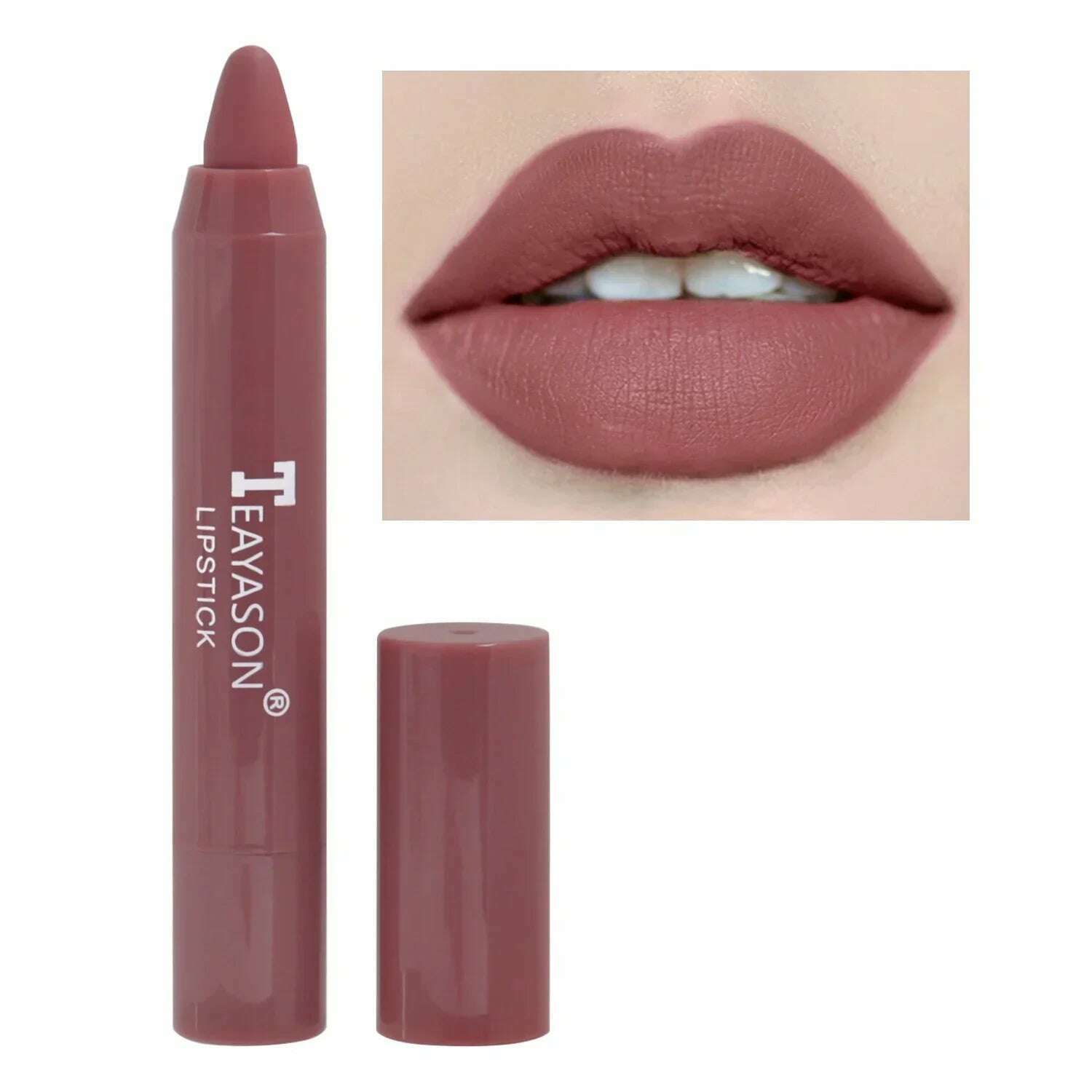 KIMLUD, 3PCS/set Velvet Matte Lipstick Pen Cosmetics Waterproof Lasting Nude Crayon Lipsticks Non Sticky Brown Lip Liner Pencil Makeup, 04, KIMLUD Womens Clothes