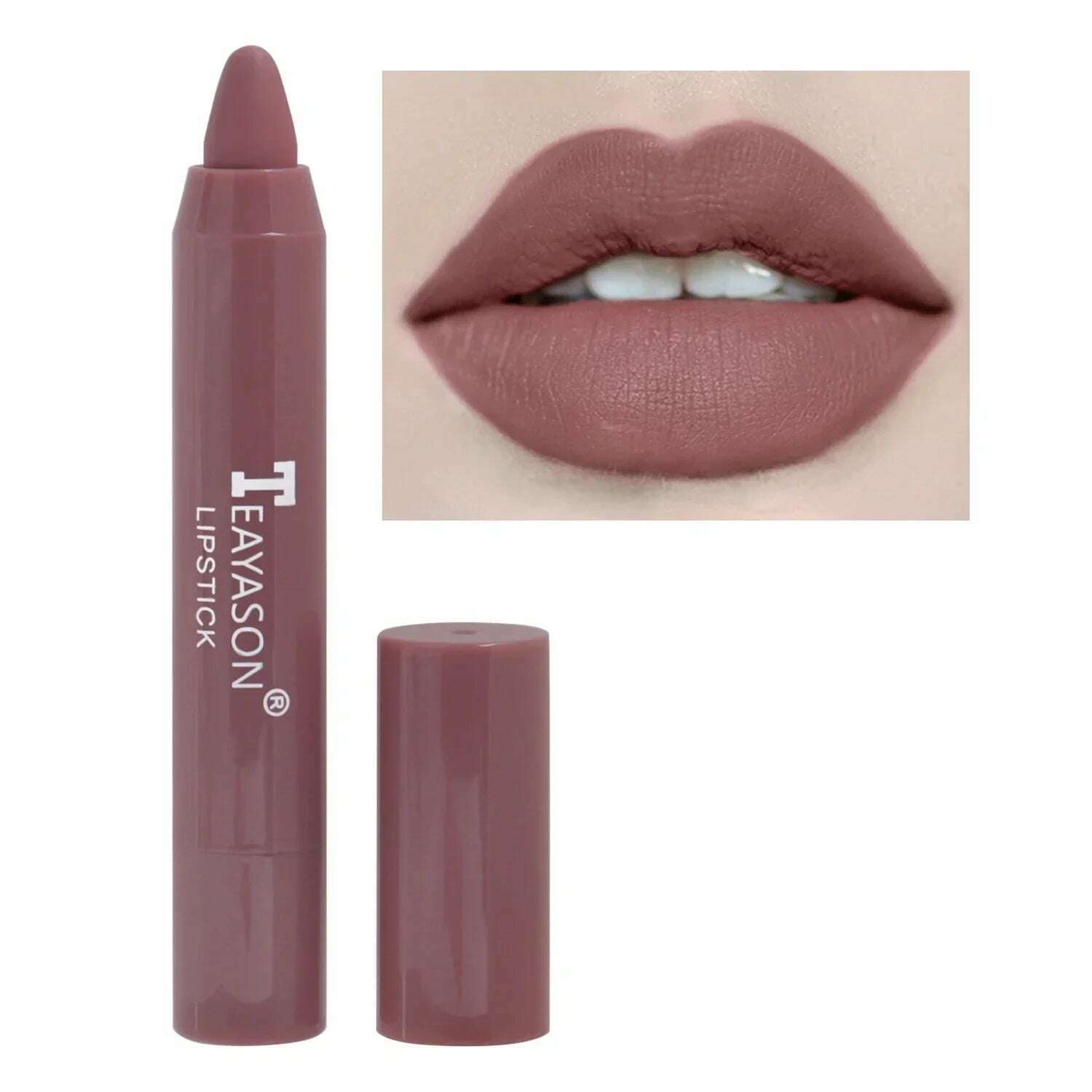 KIMLUD, 3PCS/set Velvet Matte Lipstick Pen Cosmetics Waterproof Lasting Nude Crayon Lipsticks Non Sticky Brown Lip Liner Pencil Makeup, 03, KIMLUD Womens Clothes