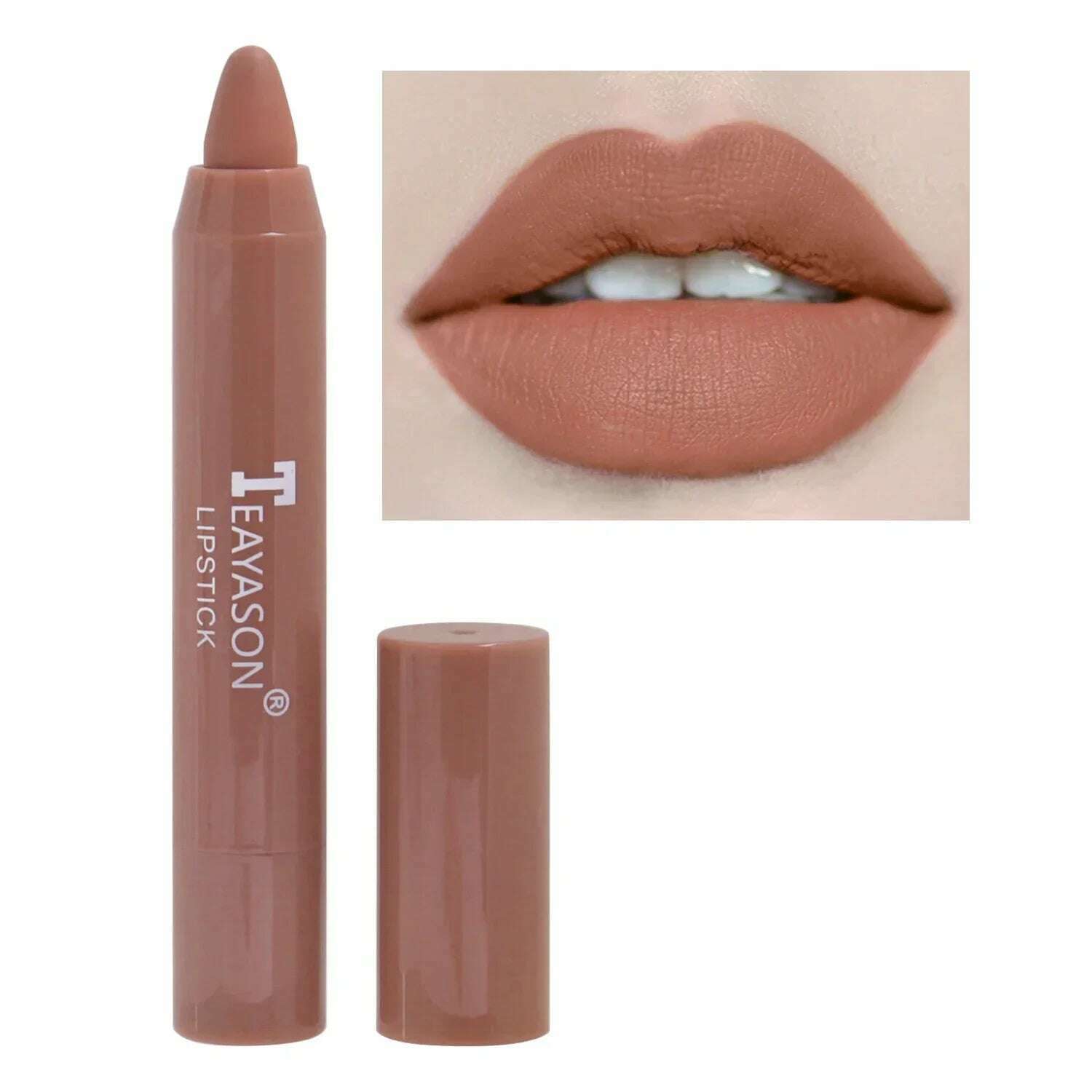 KIMLUD, 3PCS/set Velvet Matte Lipstick Pen Cosmetics Waterproof Lasting Nude Crayon Lipsticks Non Sticky Brown Lip Liner Pencil Makeup, 02, KIMLUD Womens Clothes
