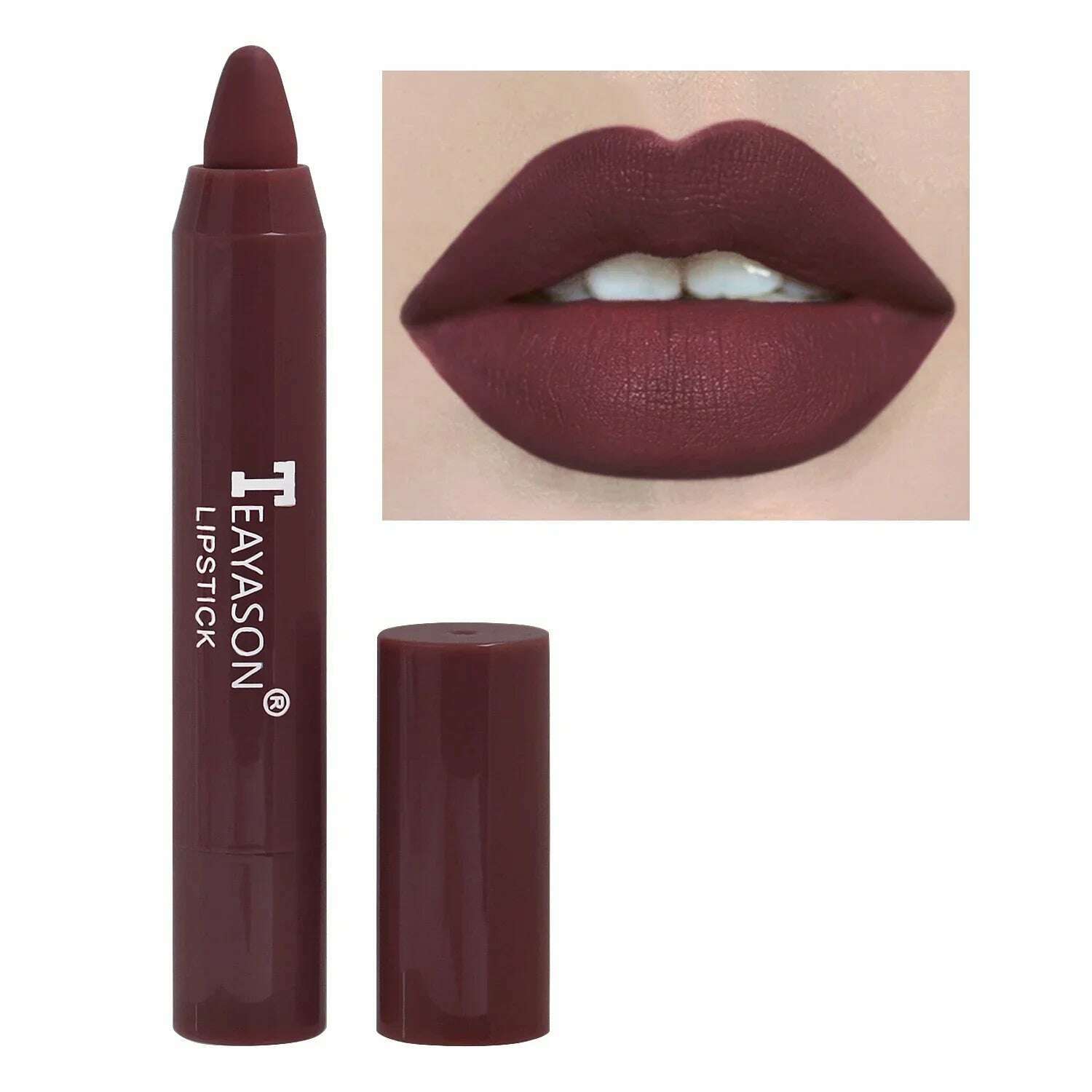 KIMLUD, 3PCS/set Velvet Matte Lipstick Pen Cosmetics Waterproof Lasting Nude Crayon Lipsticks Non Sticky Brown Lip Liner Pencil Makeup, 12, KIMLUD Women's Clothes