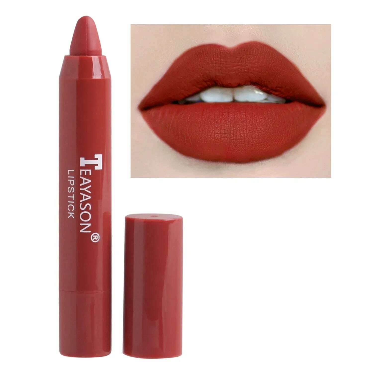 KIMLUD, 3PCS/set Velvet Matte Lipstick Pen Cosmetics Waterproof Lasting Nude Crayon Lipsticks Non Sticky Brown Lip Liner Pencil Makeup, 09, KIMLUD Womens Clothes