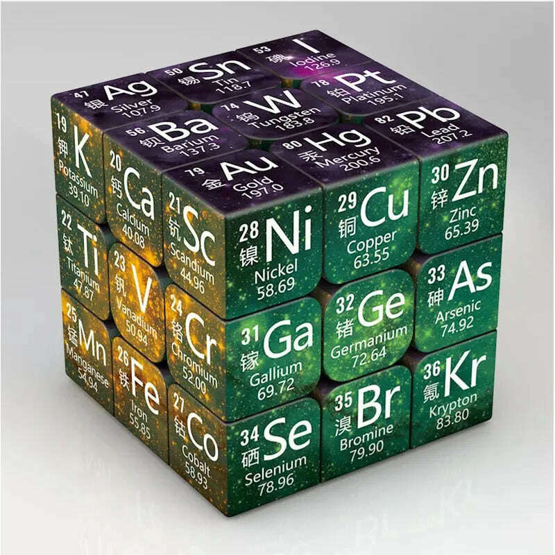 KIMLUD, 3x3x3 Magic Puzzle Cube Math Chemistry Element Cube Children's Gifts Educational Toys, KIMLUD Womens Clothes