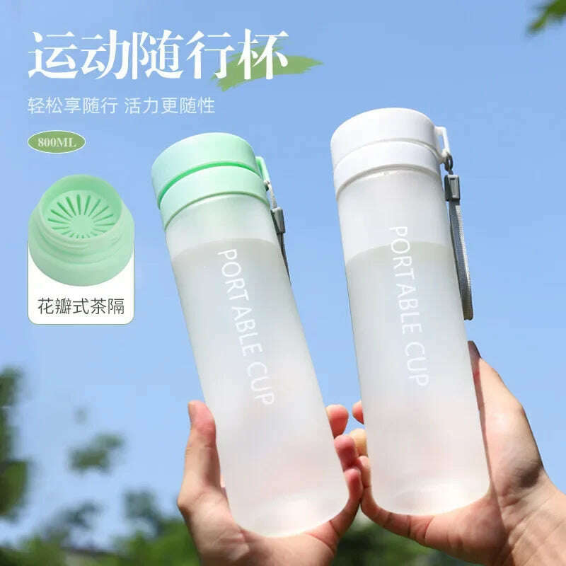KIMLUD, 400/600/800ml Outdoor Large Capacity Sports Water Bottle Scrub Plastic Cup Portable Anti-Drop Water Cup Air Up Drinkfles, KIMLUD Womens Clothes
