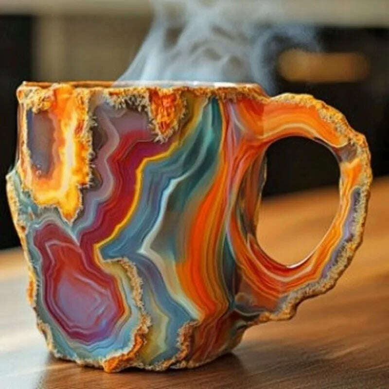 KIMLUD, 400ml Elegant Luxury Mineral Colored Crystal Mug Translucent Coffee Cup Home Office Elegant Crystal Water Cup Coffee Cup Gift, KIMLUD Womens Clothes