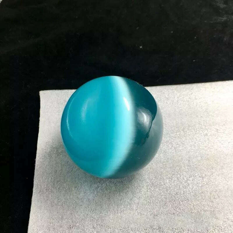 40mm Blue Cat's-eye Opal Natural Quartz Crystal Healing Stone Ball Sphere Decor - KIMLUD