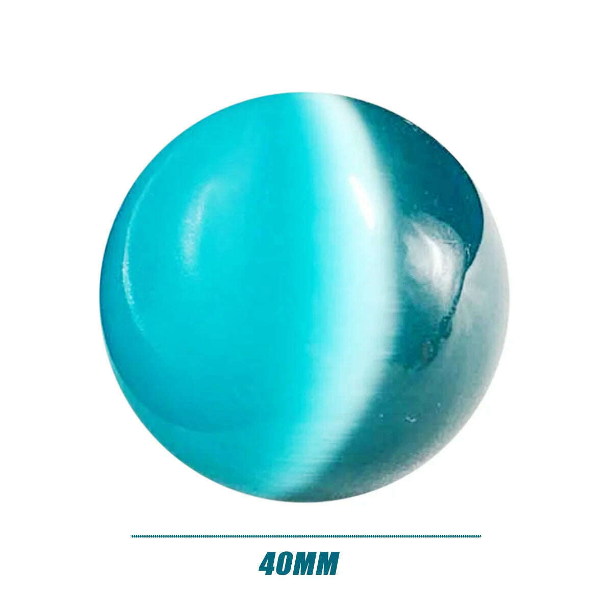 40mm Blue Cat's-eye Opal Natural Quartz Crystal Healing Stone Ball Sphere Decor - KIMLUD
