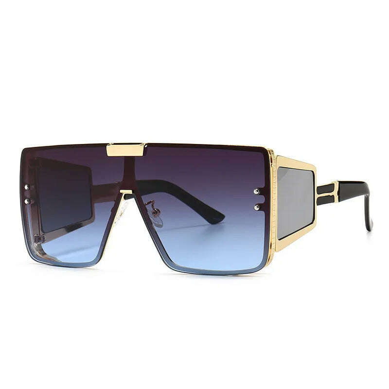 KIMLUD, 46588 Oversized One Lens Goggle Sunglasses Retro Men Women Fashion Shades UV400 Vintage Glasses, C6GrayBlue / 46588, KIMLUD Womens Clothes