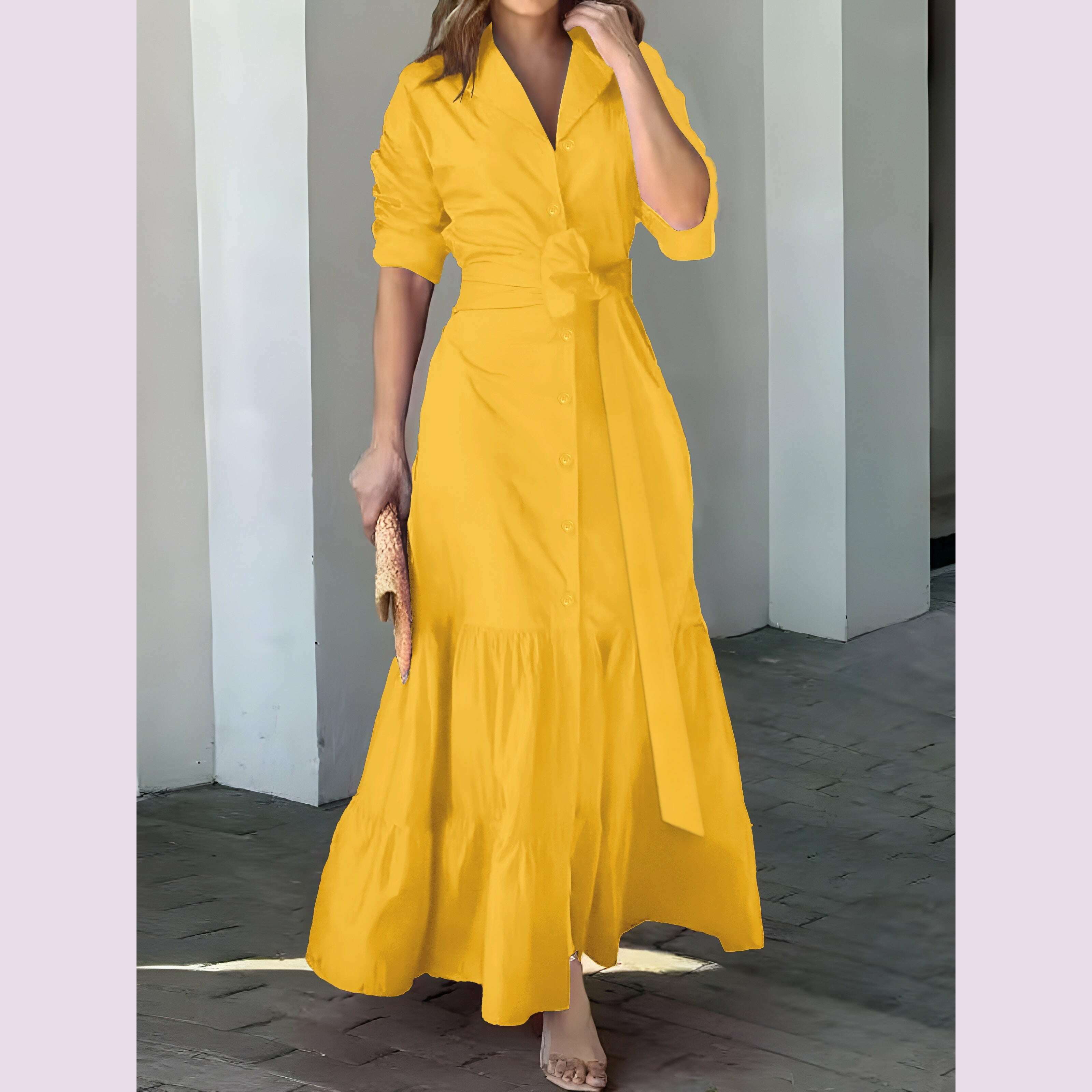 stunning-ruffled-maxi-dress---solid-button-front-belted-waist-elegant-ruched-sleeve-flowy-design-womens-clothing-for-special-occasionskimlud-womens-fashion-34625581