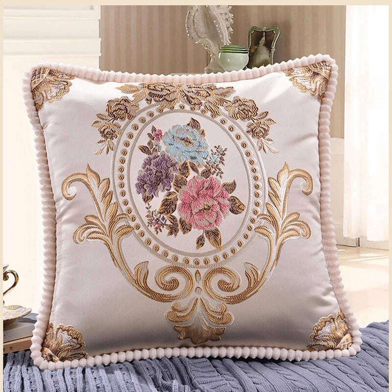 KIMLUD, 48x48cm American Europe Cushion Cover Pillowcase Back Home Sofa Pillow Case Decorative Car Cushion Covers Throw Pillow Case, Beige / 480mm*480mm, KIMLUD Womens Clothes