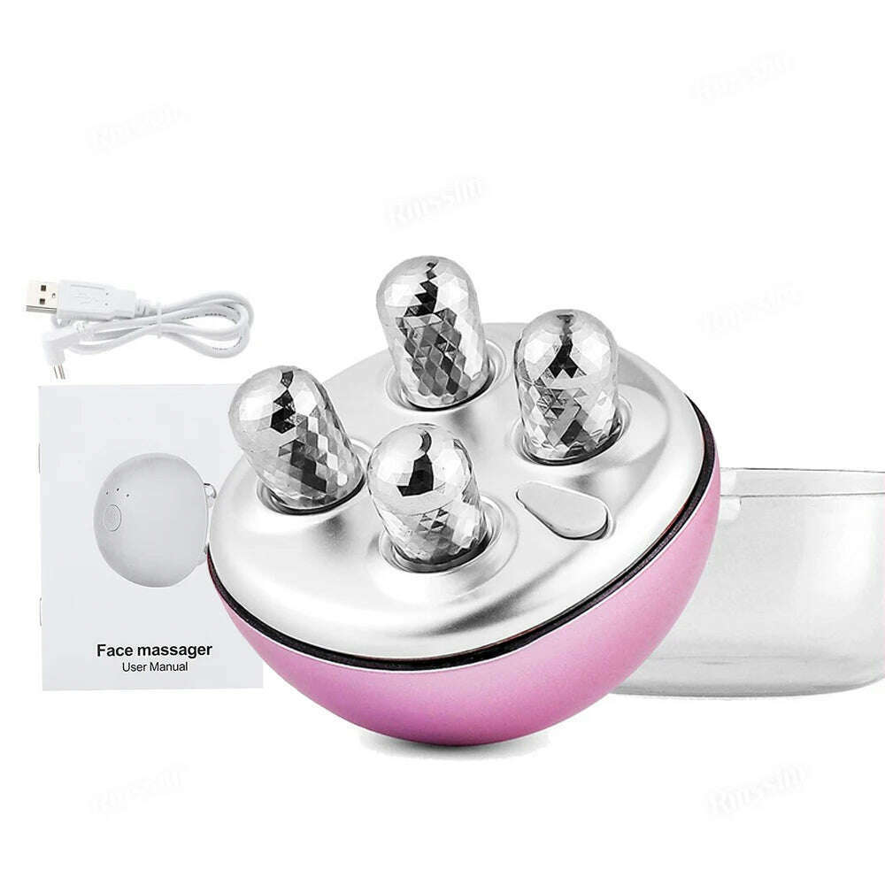 KIMLUD, 4D EMS Face Massager Roller Microcurrent Facial Device Vibration Facial Massager Beauty Skin Care Tool for Face Eye Neck Body, EMS 4D, KIMLUD Womens Clothes