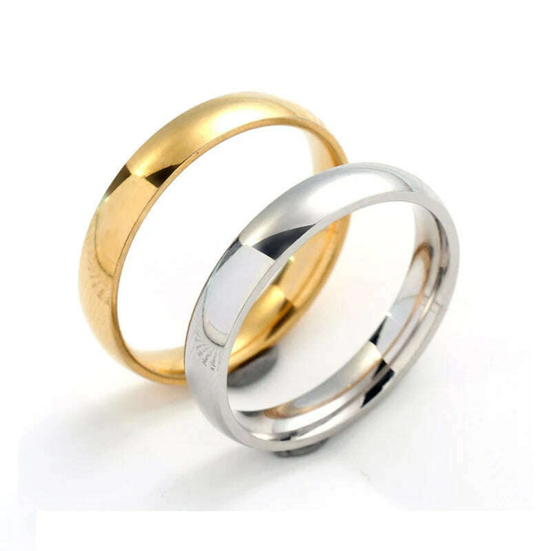 KIMLUD, 4mm High-End Temperament Smooth Titanium Steel Non-Fading Exquisite Ring Wedding Ring Engagement Jewelry Gift, KIMLUD Womens Clothes