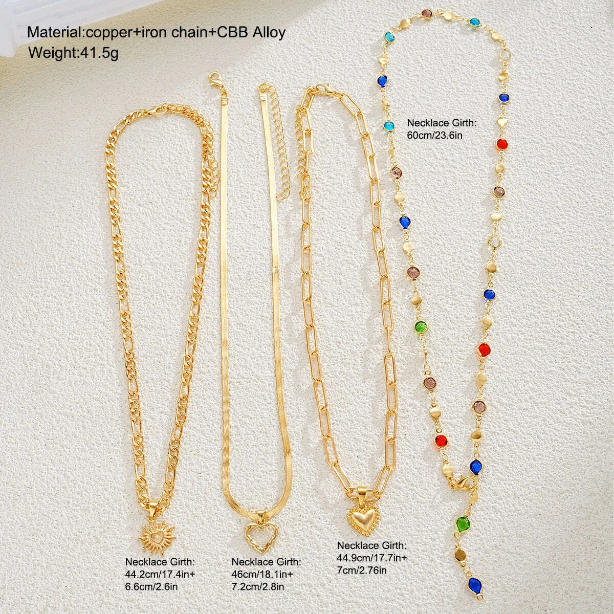 4Pcs/Set Simple Jesus Cross Pendant Choker Necklace for Women Trendy Colorful Crystal Chain Christian Daily Wear Jewelry Gifts
