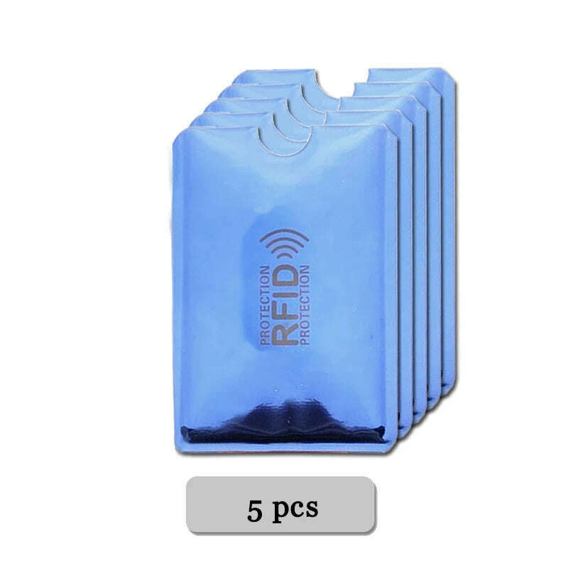 5-20 pcs Aluminium Anti Rfid Card Holder NFC Blocking Reader Lock Id Bank Card Holder Case Protection Metal Credit Card Case - KIMLUD