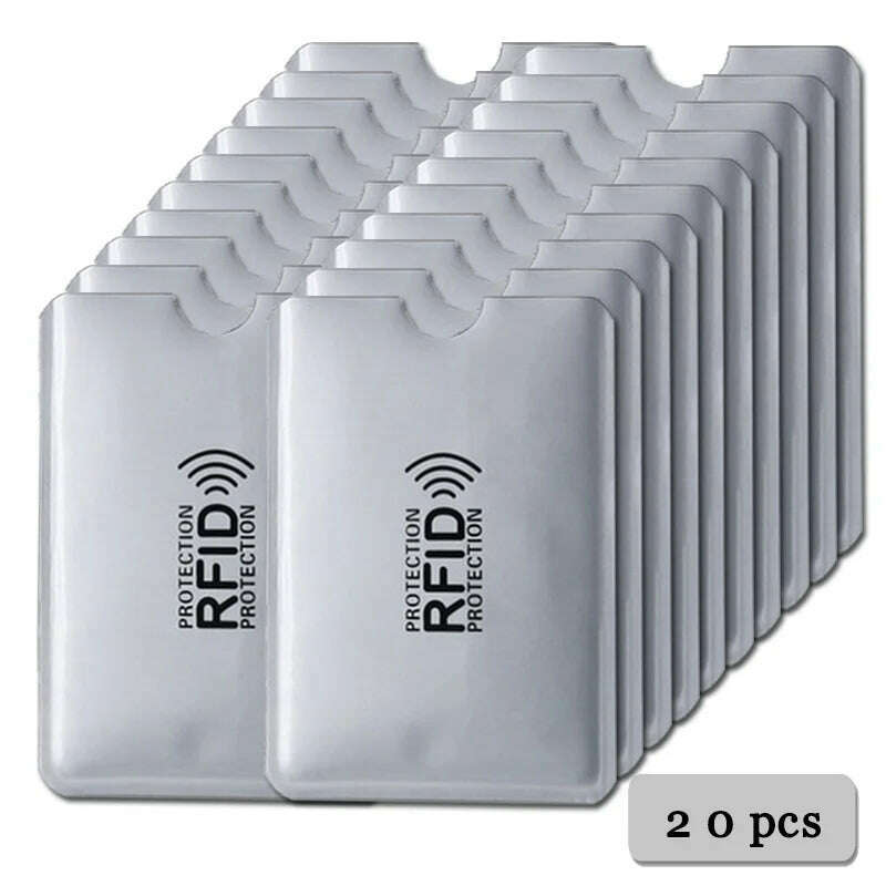 5-20 pcs Aluminium Anti Rfid Card Holder NFC Blocking Reader Lock Id Bank Card Holder Case Protection Metal Credit Card Case - KIMLUD