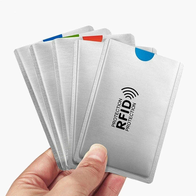 5-20 pcs Aluminium Anti Rfid Card Holder NFC Blocking Reader Lock Id Bank Card Holder Case Protection Metal Credit Card Case - KIMLUD