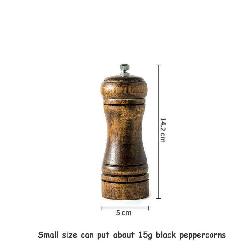 5" 8" 10" Salt and Pepper Grinder, Solid Wood Spice Pepper Mill with Strong Adjustable Ceramic Grinder Kitchen Cooking Tools - KIMLUD