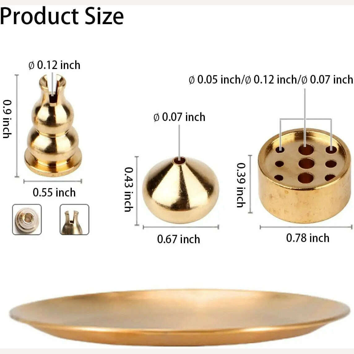 5 in 1 Metal Incense Burner for Yoga Brass Incense Holder Palo Santo Holder Sage Holder Incense Tray Ash Catcher Home Decor - KIMLUD