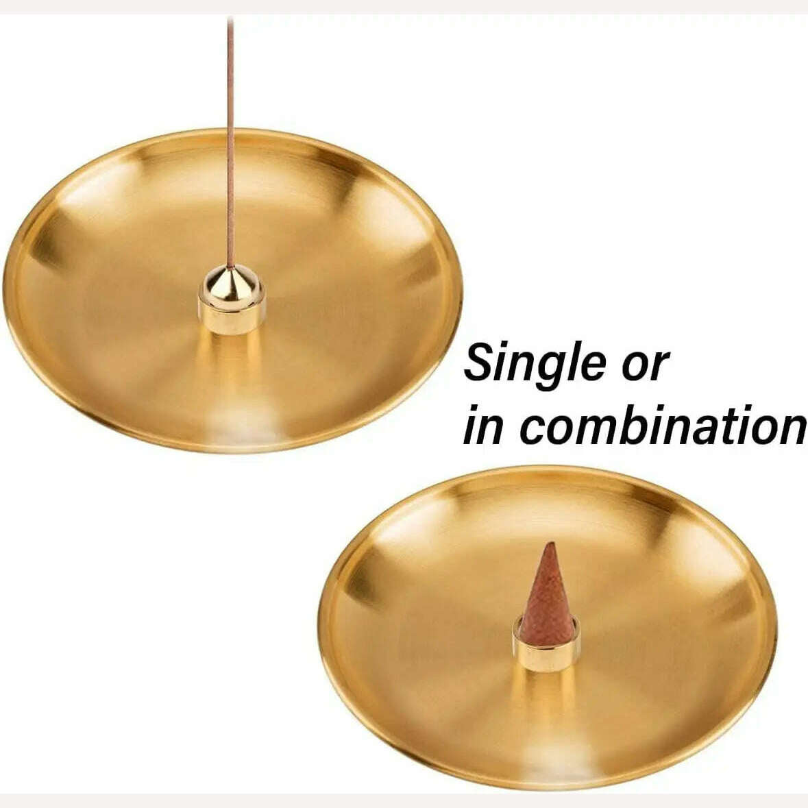 5 in 1 Metal Incense Burner for Yoga Brass Incense Holder Palo Santo Holder Sage Holder Incense Tray Ash Catcher Home Decor - KIMLUD