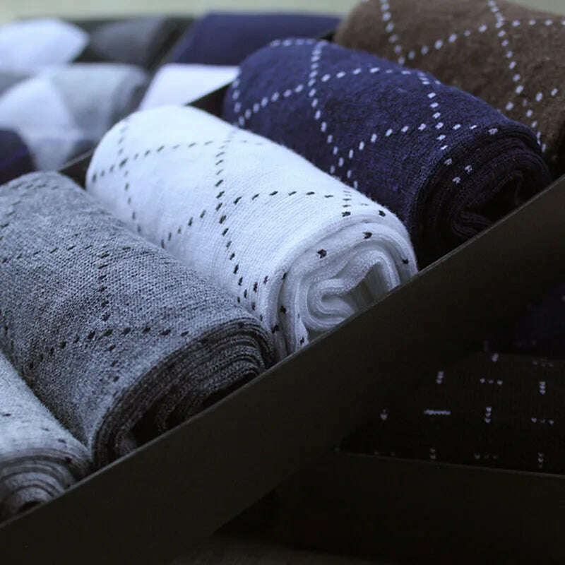 KIMLUD, 5 Pairs Socks Men Classic Boxed Autumn Winter Man Thick Tube Fashion Durable Cotton Sock Meias Absorbent Sweater Gift Man Socks, KIMLUD Womens Clothes