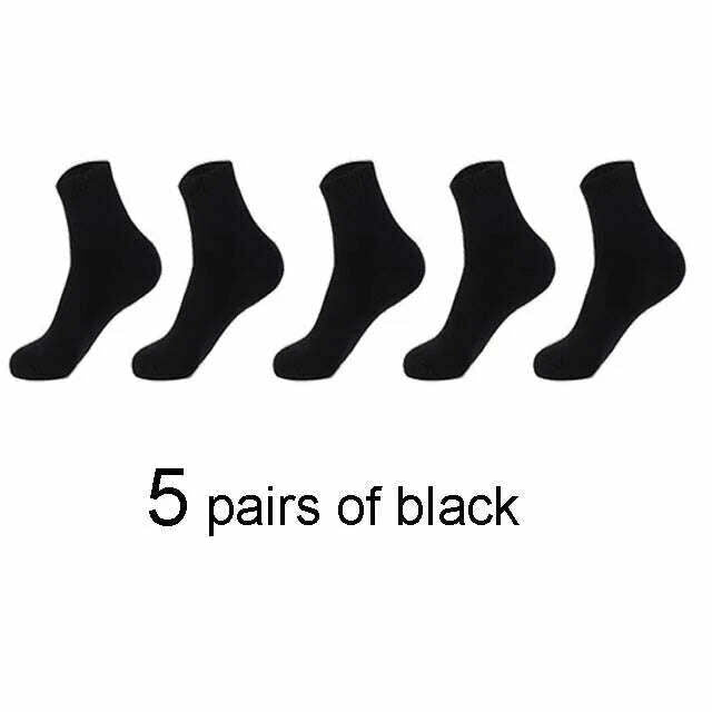 KIMLUD, 5 Pairs Winter Warm Men’s Socks Wool Male Women Socks Super Thicker Solid Socks Merino Wool Socks Against Cold Snow Terry Socks, 5 black B / One Size, KIMLUD Womens Clothes