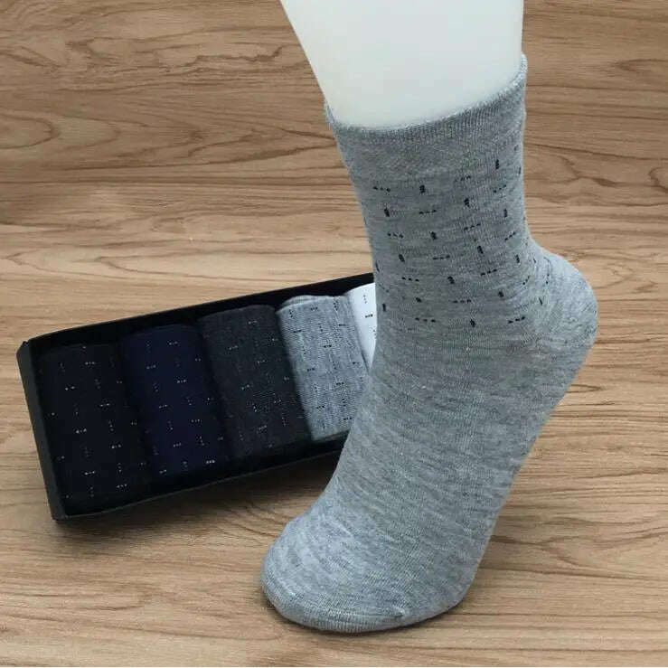 5 Pairs/lot Dress Men's Sock Solid Color Deodorant Cotton Men's Business Socks Cotton Socks Free Shipping No Gift Box WZ055 - KIMLUD