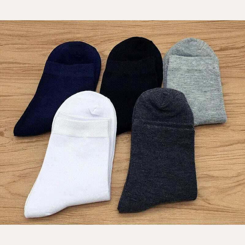 5 Pairs/lot Dress Men's Sock Solid Color Deodorant Cotton Men's Business Socks Cotton Socks Free Shipping No Gift Box WZ055 - KIMLUD